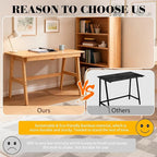 Nnewvante Writing Computer Desk 46" Bamboo Home Office Table - Image 5
