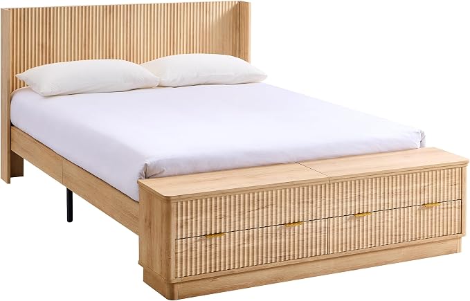T4TREAM Fluted Queen Size Bed Frame - Image 7