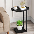 Hosfais Small Side Table End Table, C-Shaped Wood Coffee Table TV Tray by HosfaisHome