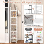 LANTEFUL Tall Narrow Shoe Rack 10-Tier Skinny Shoe Shelf Storage - Image 6