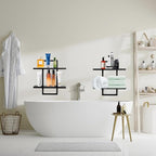 PHOENANCEE Floating Shelves for Wall, Display Hanging Shelf Set of 2, Modern - Image 6