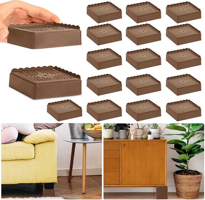 Bed Risers 1 inch, 2 inch, 3 inch, 4 inch Heavy Duty, Adjustable Furniture Riser by EGTTGIN