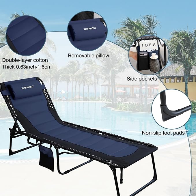 Oversized Padded Outdoor Folding Lounge Chair - Image 5