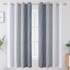 Gray and Greyish White Ombre Blackout Curtains - Image 2