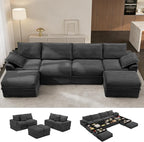 Upgrade Boneless Couch with Storage, Extra Deep&High Seat Modular Sectional by Unknown