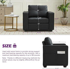 TYBOATLE Black Faux Leather Sofa Sectional Couches - Image 2