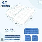 DANGHOOGY Wicker Chair Cushions, Waterproof Outdoor Loveseat Cushions - Image 2