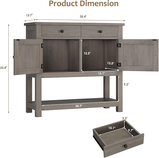 HOSTACK Farmhouse Console Table - Image 2
