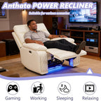 Power Leather Recliner Sofa Chair, Living Room Furniture Sets, Breathing - Image 3