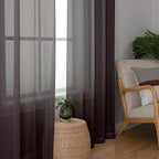 Chocolate Sheer Curtains 96 Inches Long 2 Panels, Voile Breathable Sheer Curtain - Image 9