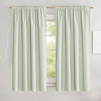 NICETOWN Light Green Linen Kitchen Draperies Completely Shaded, Privacy - Image 2