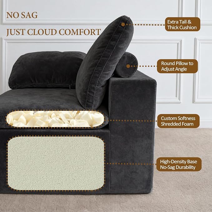ANONER 108" Sectional Cloud Couches - Image 4