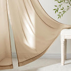 MIULEE Brown Sheer Curtains 108 Inches Long 4 Panels 42 x 108 Inches | Light - Image 6