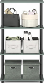 Furinno Turn-N-Tube Storage Shelves, 4-Tier Toolless Book Shelf, Corner Shelf - Image 6