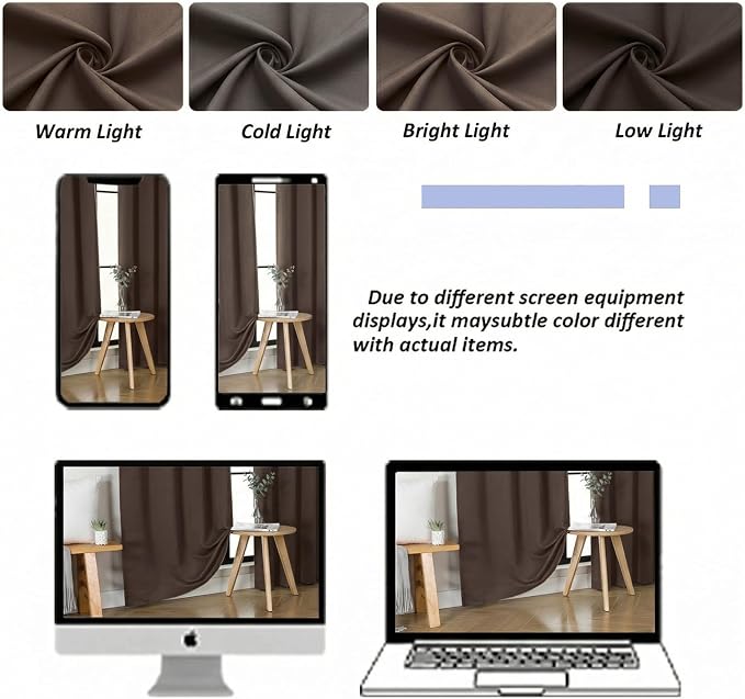 Simplebrand Ava Chocolate Short 36 Inches Blackout Curtain 2 Panels Set - Image 8