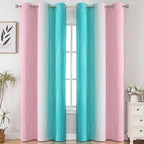 Pink and Teal Ombre Blackout Curtains - Image 2