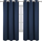 Navy Blue Thermal Blackout Curtains/42 x 72 Inch/Set of 2 Panels Room Darkening - Image 2