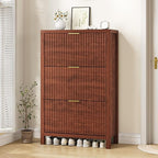 YOMILUVE Shoe Cabinet Storage for Entryway, Fluted Shoe Cabinet by YomiluveDesign