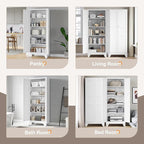 Yizosh Metal Pantry Cabinet, Cupboard - Image 5