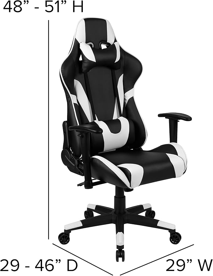 Flash Furniture X20 Fully Reclining LeatherSoft Racing Style Gaming Chair - Image 3