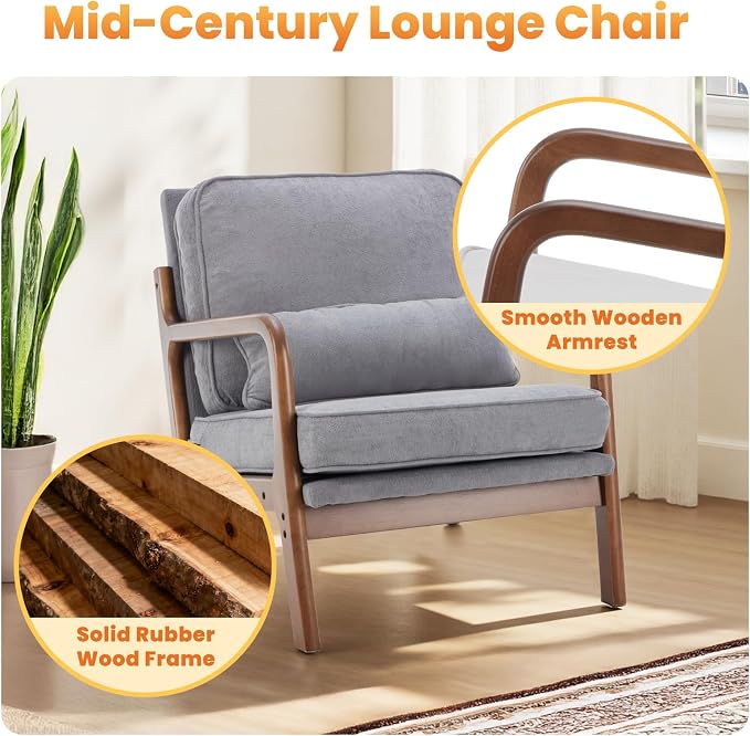 DUMOS Accent Chairs Set of 2, Mid Century Modern Chair - Image 6