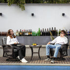3 Pieces Patio Furniture Set, Outdoor Swivel Glider Rocker, Wicker Patio Bistro - Image 2