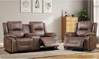 EBELLO Faux Leather Manual Recliner Sofa Set, 1 Seat Reclining Chair and a - Image 6