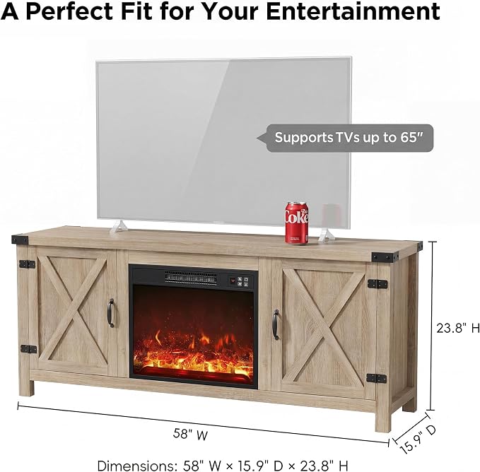 YESHOMY Fireplace TV Stand - Image 9