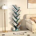 SHEEPAM 10 Tier Tree Book Shelf, Floor Standing Wood Bookshelf - Image 5