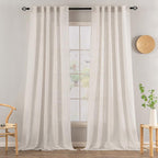 MIULEE White Linen Curtains 52x96 Inch Long - Image 2