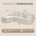 Hobestluk Modular Sectional Sofa Couches L-Shape Couch 3 Seat Modular Sofa - Image 2