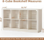 Joaxswe 8 Cube Storage Bookcase, Wood Low 2-Tier Cubby Console Bookshelf - Image 2