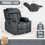 LEVELEVE Retro Rocking Recliner Chair, Massage Rocker Recliner Chair - Image 3