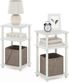 Furinno JUST Night Stand Set of 2, 3-Tier Turn-N-Tube Nightstand, Toolless by Furinno-FitsYourSpaceFitsYourBudget