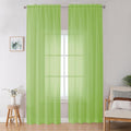 Lime Sheer Curtains for Bedroom Living Room 96 Inches Long 2 Panels Set by OWENIE