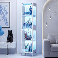 Glass Display Cabinet, 4-Tier Curio Cabinet, Adjustable Shelves, 000 Color by Unknown