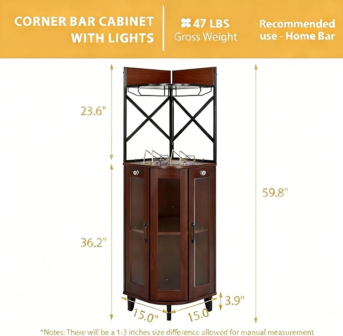 COCO DESIGN Corner Wine Cabinet - Image 2