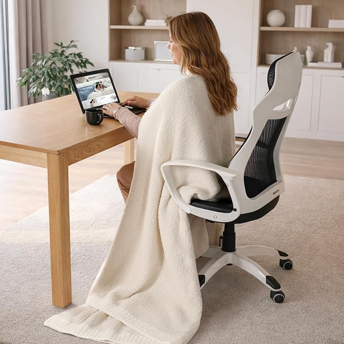Snuggle Sac Buttery Ivory Bedding Blanket Twin Size 60x80, Super Soft Warm Cozy - Image 9