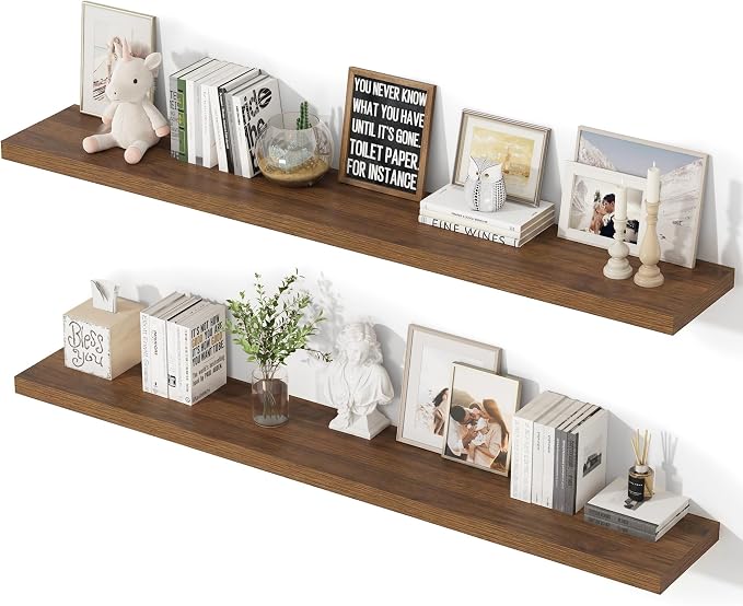 55 Inch Floating Shelves, 12 Inch Deep Floating Shelves by Unknown