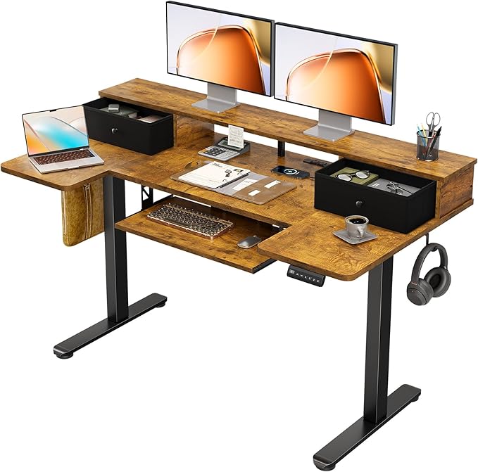 OffiGo U Shaped Electric Standing Desk by OfficeGo-ForHomeOfficeWork
