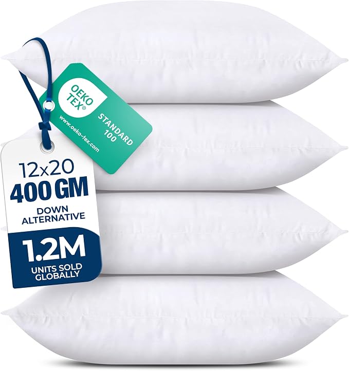 Utopia Bedding Throw Pillows, Decorative 12x20 Pillow Inserts by UTOPIABEDDING