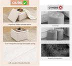 Cube Storage Ottoman, Chenille Ottoman Foot Stools, Ottoman Footstool - Image 5