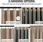 MIULEE Velvet Curtains 50W x 90L 2 Panels Camel Beige Blackout Curtains | - Image 2