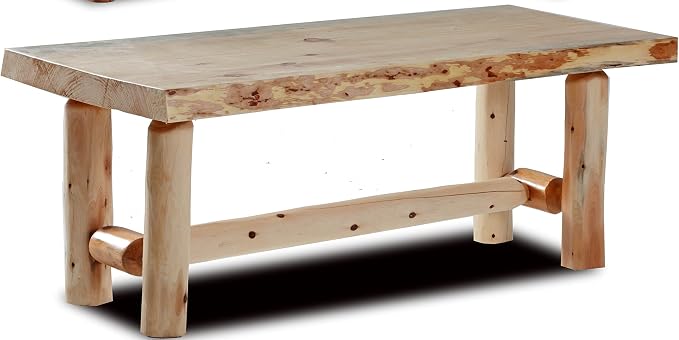 Live Edge Log Coffee Table — Rustic Furniture — Pine & Cedar Rustic Coffee Table - Image 3