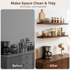fuqing 40 Inch Floating Shelves | 6.7 Inch Deep Dark Wood Floating Shelves - Image 7