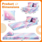 MeMoreCool Glow Rainbow Unicorn Tri-fold Sofa Bed - Image 5