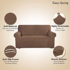 Easy-Going Stretch Oversized Sofa Couch Slipcover Washable Brown | 1-Piece - Image 3