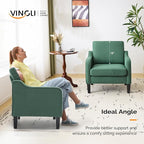 VINGLI Accent Chair for Living Room Chairs Dark Green Reading Chair for Bedroom - Image 5