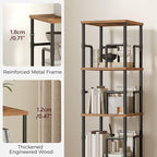MAHANCRIS 4-Tier Rotating Bookshelf, Freestanding Corner Bookshelf, 360° - Image 7
