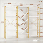 INNOD 70x70” Triple 5 Tier Book Shelf, Large Wooden Bookcase - Image 2